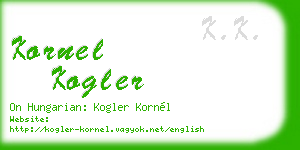 kornel kogler business card
